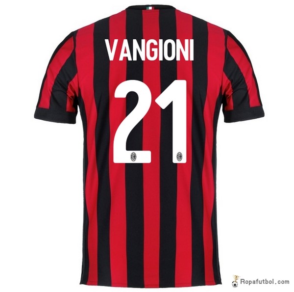 Camiseta AC Milan Replica Primera Ropa Vangioni 2017/18 Rojo